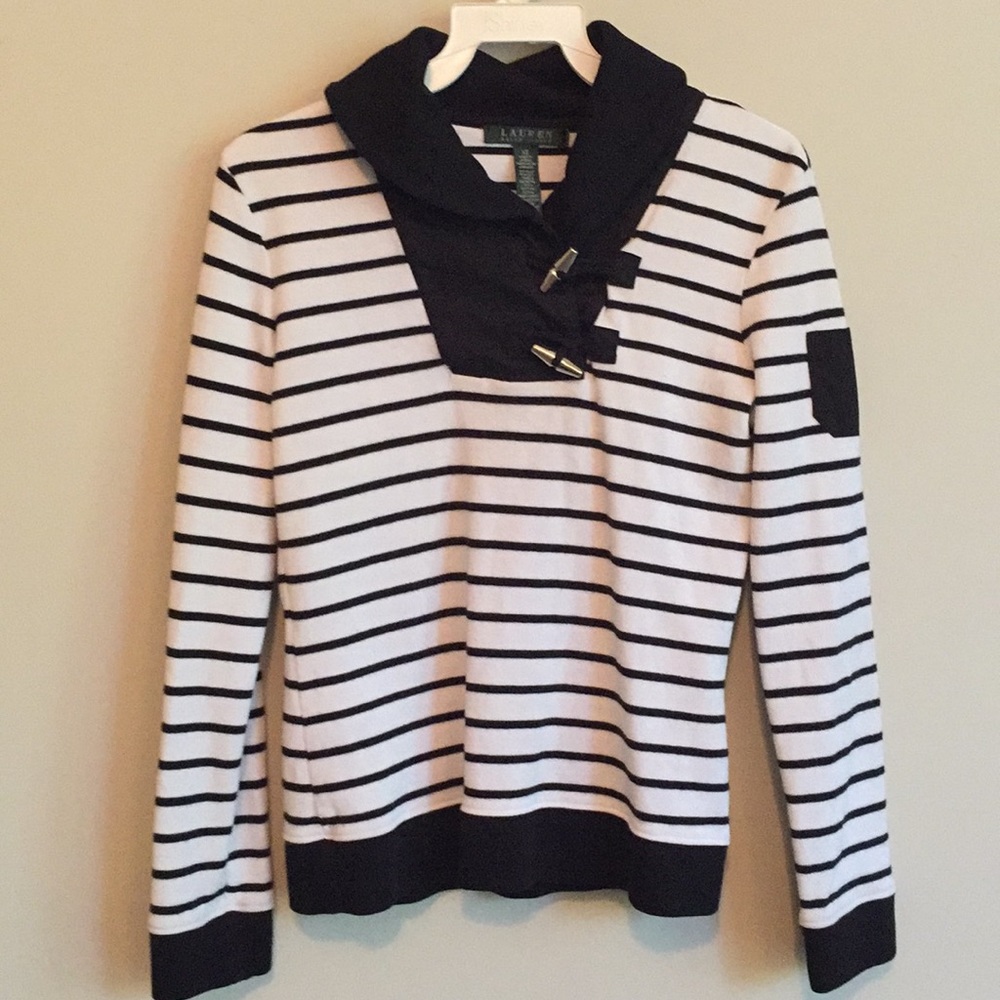“Lauren” Black and white Ralph Lauren sweater